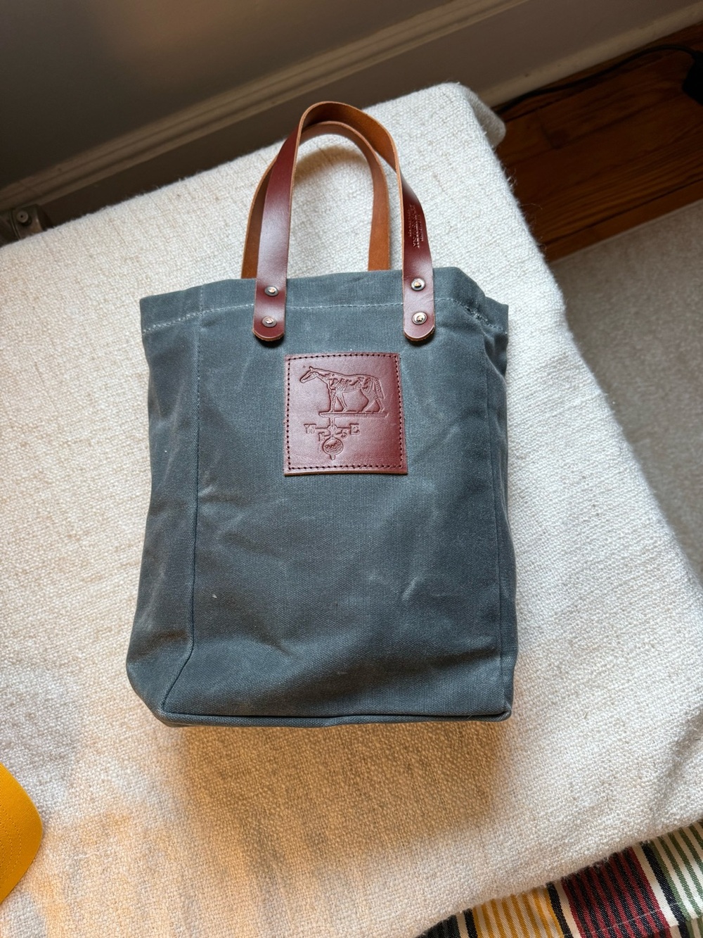 Steurer & Co. for Keeneland Horse Canvas Leather Tote New